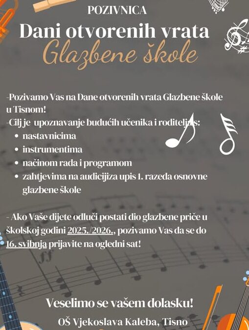 DANI OTVORENIH VRATA GLAZBENE ŠKOLE