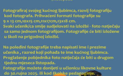 FOTO NATJEČAJ “MOJ KUĆNI LJUBIMAC”